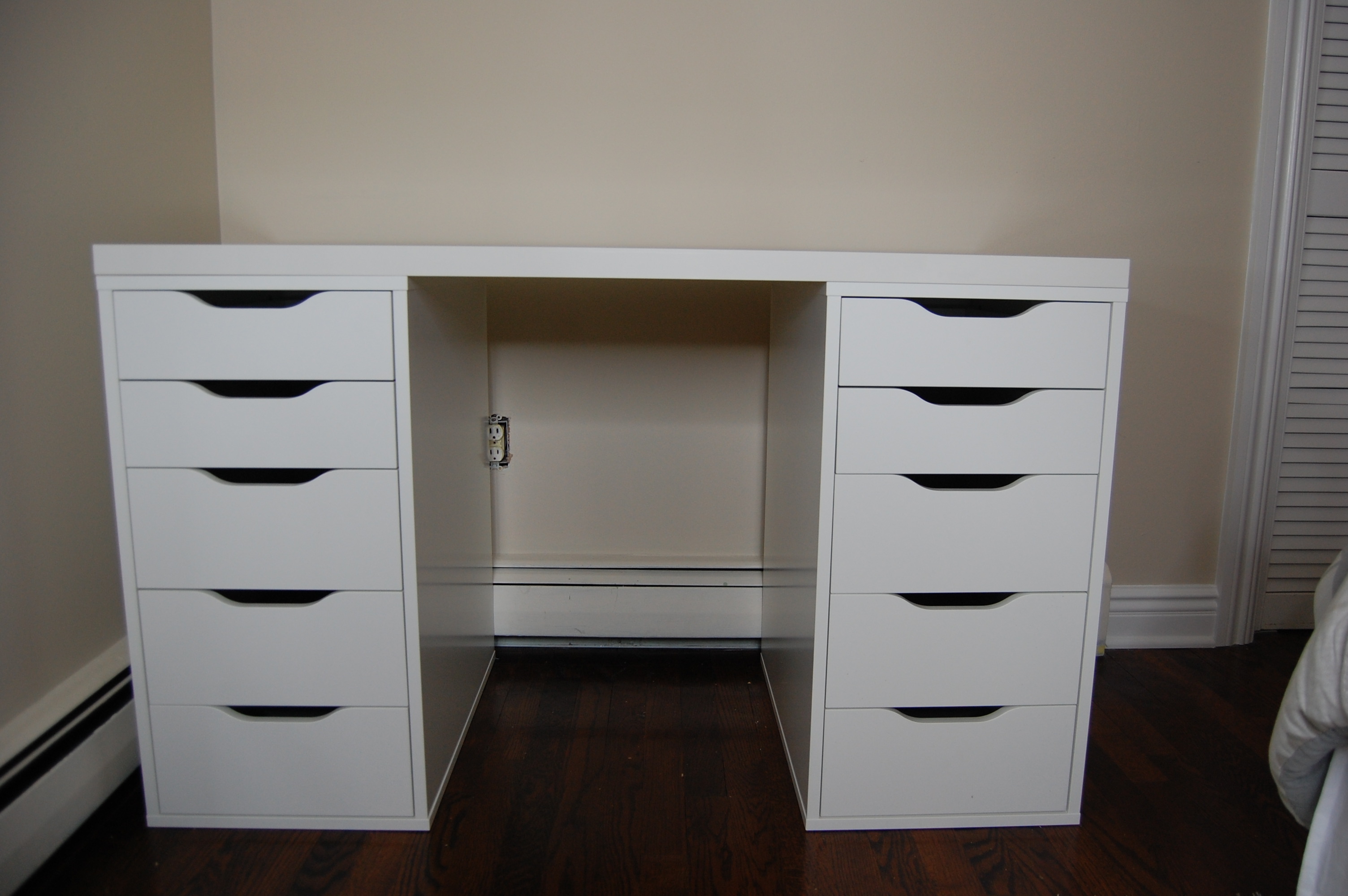 makeup vanity in living room