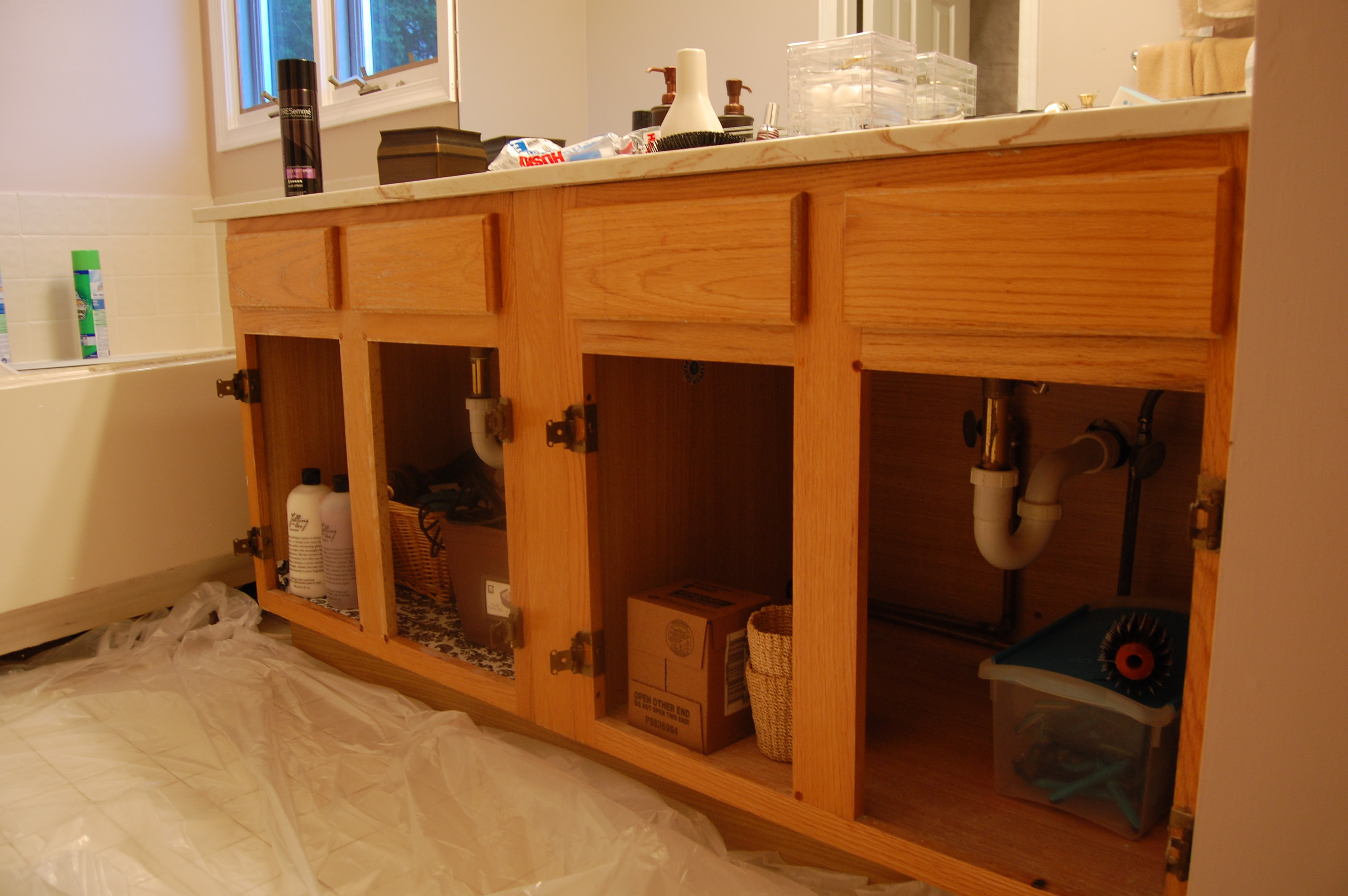 Brown Painted Bathroom Vanity