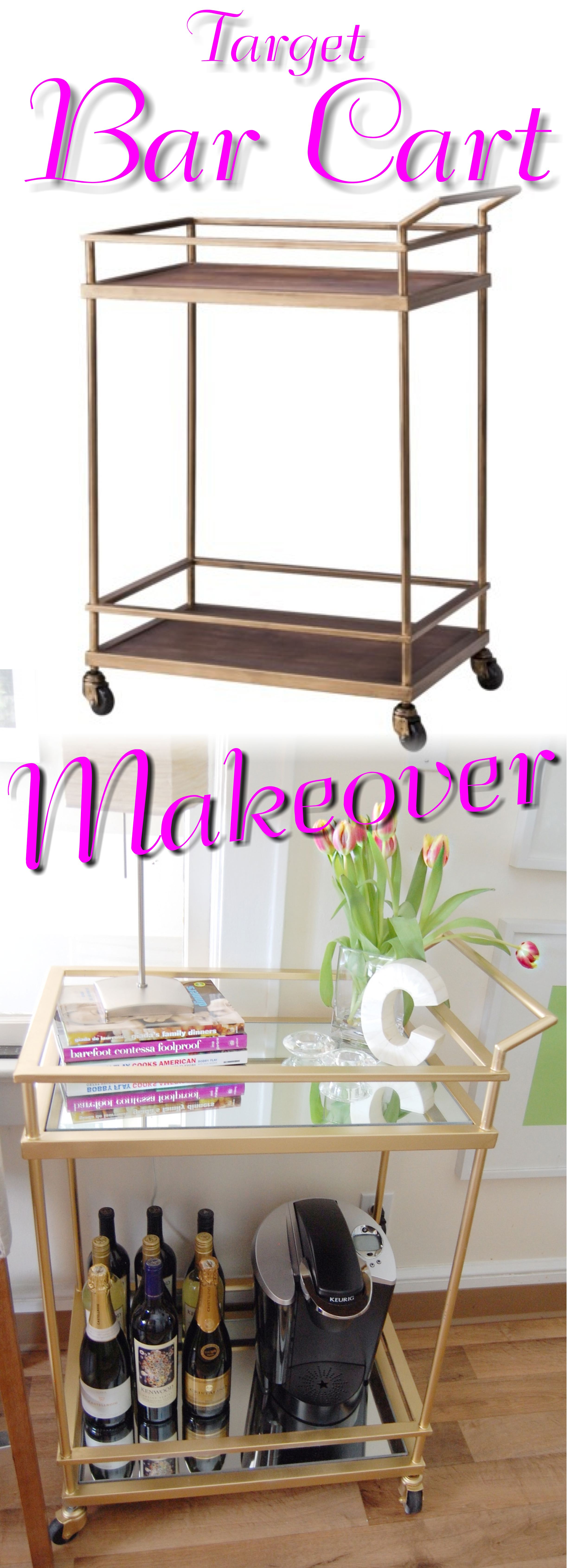 {Gold & Mirrored} Target Bar Cart Hack