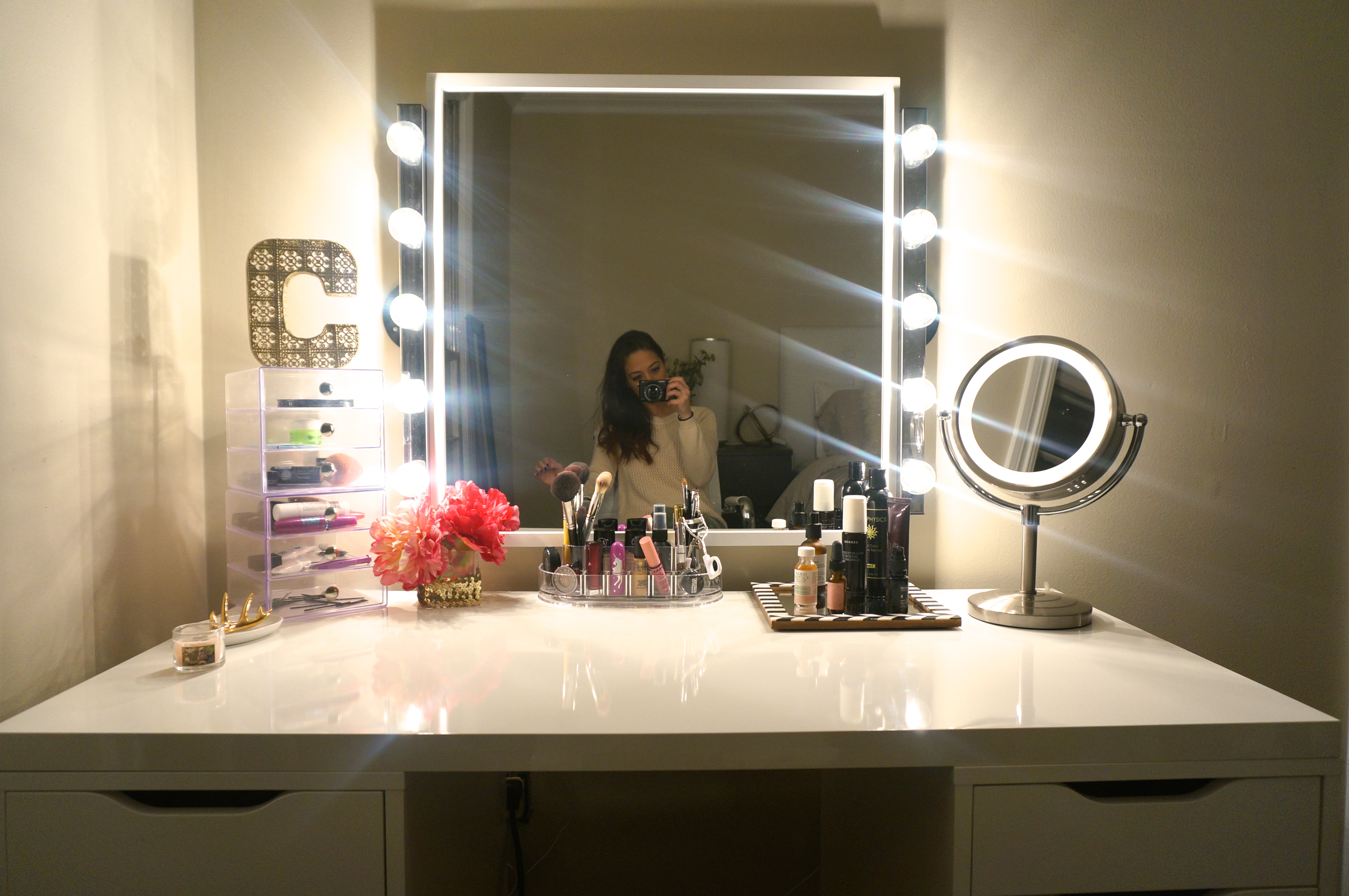 Diy Makeup Vanity, Bathroom Mirror Lights Ikea